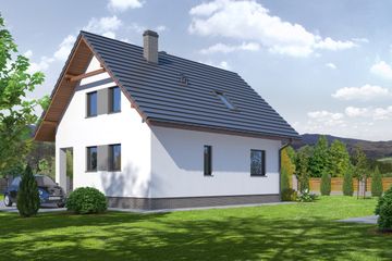  Projekt domu Grabie Średnie 13 (KRP1658) - projekt domu parterowego z poddaszem - Zdjęcie 2