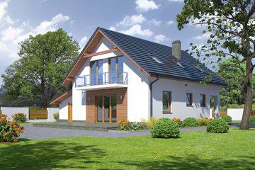  Projekt domu Boboszów Gx (KRP1673) - projekt domu parterowego z poddaszem - Zdjęcie 2