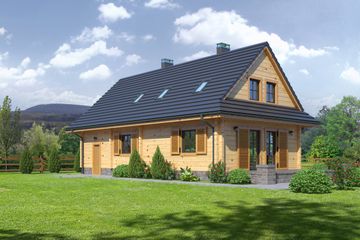  Projekt domu Zawoja g11 Dw-0k (KRP1691) - projekt domu parterowego z poddaszem - Zdjęcie 2