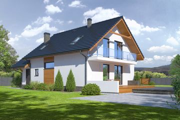  Projekt domu Osina 71a (KRP1670) - projekt domu parterowego z poddaszem - Zdjęcie 2