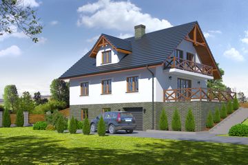  Projekt domu Bukowo 15 (KRP1678) - projekt domu parterowego z poddaszem - Zdjęcie 2