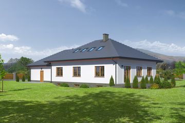  Projekt domu Zadębie 17 (KRP1663) - projekt domu parterowego z poddaszem - Zdjęcie 2