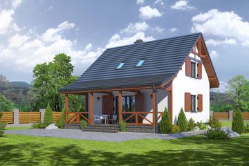  Projekt domu Gródek 15 (KRP1689) - projekt domu parterowego z poddaszem - Zdjęcie 2