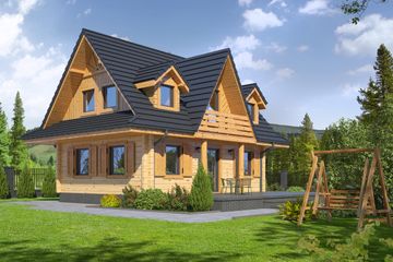  Projekt domu Gaik 5dw (KRP1668) - projekt domu parterowego z poddaszem - Zdjęcie 2