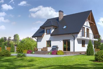  Projekt domu Brzozów 7-01 (KRP1688) - projekt domu parterowego z poddaszem - Zdjęcie 2