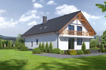  Projekt domu Osiek 7-01 (KRP1659) - projekt domu parterowego z poddaszem - Zdjęcie 2