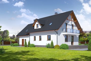  Projekt domu Biskupice 15-01 (KRP1681) - projekt domu parterowego z poddaszem - Zdjęcie 2