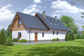  Projekt domu Gryfów G (KRP1675) - projekt domu parterowego z poddaszem - Zdjęcie 2
