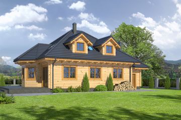  Projekt domu Zagórze małe 7 (KRP1647) - projekt domu parterowego z poddaszem - Zdjęcie 2