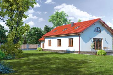  Projekt domu Chmielów z garażem (KRP1661) - projekt domu parterowego - Zdjęcie 2