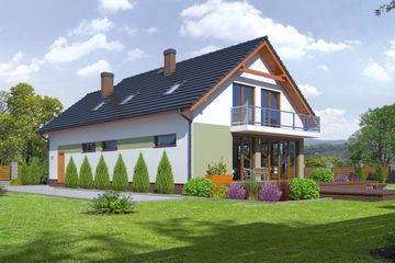  Projekt domu Osiek 305k Mc (KRP1672) - projekt domu parterowego z poddaszem - Zdjęcie 2