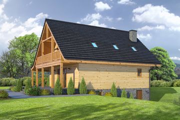  Projekt domu Osiek 89 Dws (KRP1676) - projekt domu parterowego z poddaszem - Zdjęcie 2