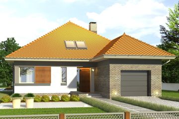  Projekt domu Abstrakcja S (WRN1236) - projekt domu parterowego z poddaszem - Zdjęcie 1