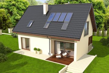 Projekt domu Liv 2 - parterowy z poddaszem dom o powierzchni 108,26 m², dach dwuspadowy - ujęcie 3