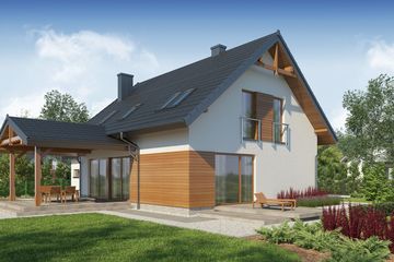  Projekt domu Aron 2 PS (WRW1236) - projekt domu parterowego z poddaszem - Zdjęcie 1