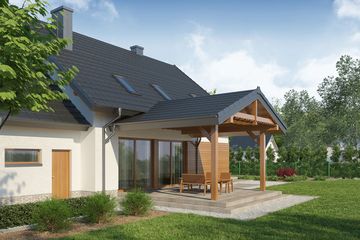  Projekt domu Aron 2 PS (WRW1236) - projekt domu parterowego z poddaszem - Zdjęcie 4