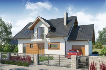  Projekt domu Aron PS (WRW1237) - projekt domu parterowego z poddaszem - Zdjęcie 1