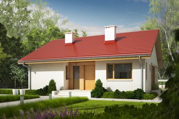 Projekt domu Rafael - parterowy dom o powierzchni 75,37 m², dach dwuspadowy - ujęcie 3