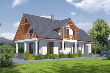  Projekt domu Świdnica 2 mbg (KRP1710) - projekt domu parterowego z poddaszem - Zdjęcie 1