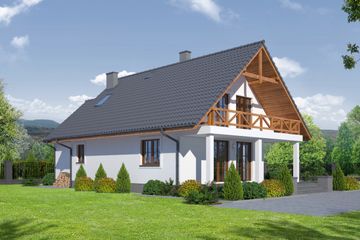  Projekt domu Świdnica 2 mbg (KRP1710) - projekt domu parterowego z poddaszem - Zdjęcie 2