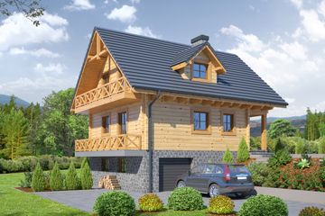  Projekt domu Bartne dw 5 (KRP1712) - projekt domu parterowego z poddaszem - Zdjęcie 1