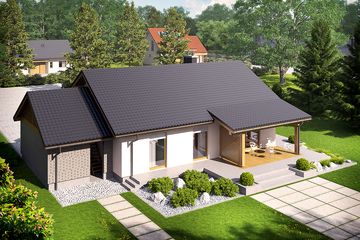  Projekt domu Kornel II (z wiatą) energo (WRC2360) - projekt domu parterowego - Zdjęcie 3