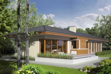  Projekt domu Bil II (z wejściem od południa) (WRC1995) - projekt domu parterowego - Zdjęcie 3