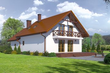  Projekt domu Osiek nowy gg plus (KRP1718) - projekt domu parterowego z poddaszem - Zdjęcie 2