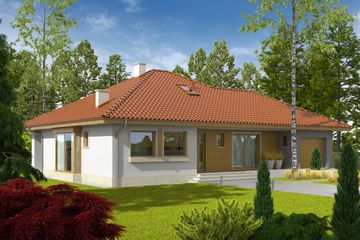 Projekt domu Flori III G1 - parterowy dom o powierzchni 115,46 m², dach kopertowy - ujęcie 3