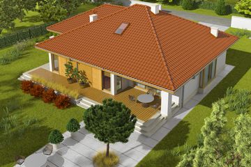 Projekt domu Flori III G1 - parterowy dom o powierzchni 115,46 m², dach kopertowy - ujęcie 4