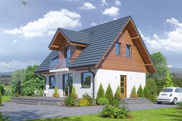  Projekt domu Grabów k (KRP1721) - projekt domu parterowego z poddaszem - Zdjęcie 1