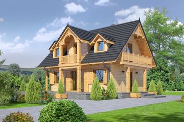  Projekt domu Gaik sudecki dw (KRP1722) - projekt domu parterowego z poddaszem - Zdjęcie 1