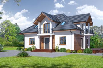  Projekt domu Buczyna 5 (KRP1729) - projekt domu parterowego z poddaszem - Zdjęcie 1