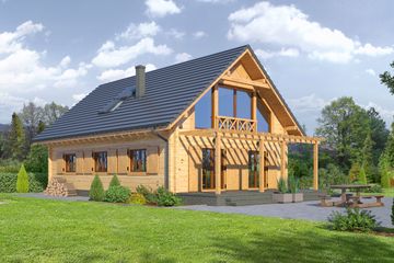  Projekt domu Koralowo dw (KRP1730) - projekt domu parterowego z poddaszem - Zdjęcie 2