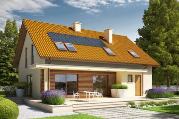  Projekt domu E4 G1 (wersja B) economic (WRC2119) - projekt domu parterowego z poddaszem - Zdjęcie 3