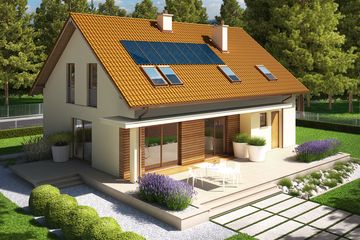  Projekt domu E4 G1 (wersja B) economic (WRC2119) - projekt domu parterowego z poddaszem - Zdjęcie 4