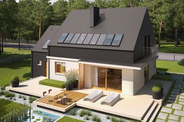  Projekt domu E5 G1 economic (wersja B) (WRC2277) - projekt domu parterowego z poddaszem - Zdjęcie 3