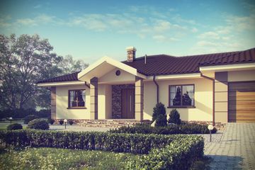  Projekt domu D172 - Zbigniew z garażem wersja drewniana (WAI1243) - projekt domu parterowego - Zdjęcie 4