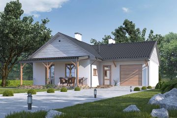  Projekt domu D104 - Marika wersja drewniana (WAI1313) - projekt domu parterowego - Zdjęcie 4