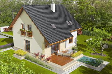  Projekt domu Jurek G1 (WRC2038) - projekt domu parterowego z poddaszem - Zdjęcie 3