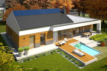 Projekt domu EX 11 G2 (wersja D) multi-comfort - parterowy dom o powierzchni 146,18 m², dach dwuspadowy - ujęcie 4