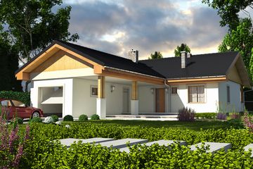  Projekt domu Pierwiosnek II z garażem 1-st. [A] (WRF1603) - projekt domu parterowego - Zdjęcie 1