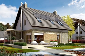 Projekt domu Tobiasz G1 energo - parterowy z poddaszem dom o powierzchni 116,50 m², dach dwuspadowy - ujęcie 3