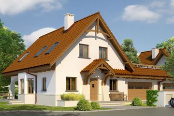  Projekt domu Karolinka G2 (bliźniak) (WRC1955) - projekt domu parterowego z poddaszem - Zdjęcie 3