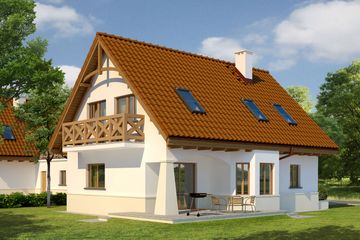  Projekt domu Karolinka G2 (bliźniak) (WRC1955) - projekt domu parterowego z poddaszem - Zdjęcie 4