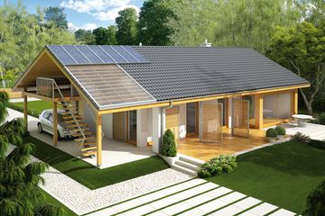  Projekt domu Eryk (z wiatą) (WRC1996) - projekt domu parterowego - Zdjęcie 3