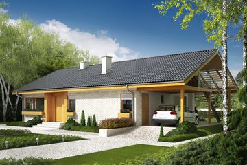  Projekt domu Eryk (z wiatą) (WRC1996) - projekt domu parterowego - Zdjęcie 4