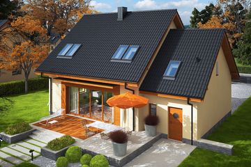  Projekt domu E3 G1 economic (wersja A) (WRC2121) - projekt domu parterowego z poddaszem - Zdjęcie 4