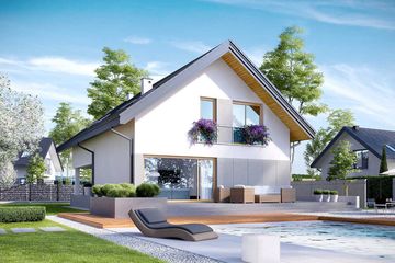  Projekt domu HomeKoncept-25 (KRX1027) - projekt domu parterowego z poddaszem - Zdjęcie 1