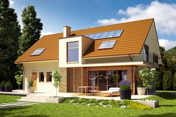  Projekt domu E6 G1 (wersja B) economic (WRC2117) - projekt domu parterowego z poddaszem - Zdjęcie 4